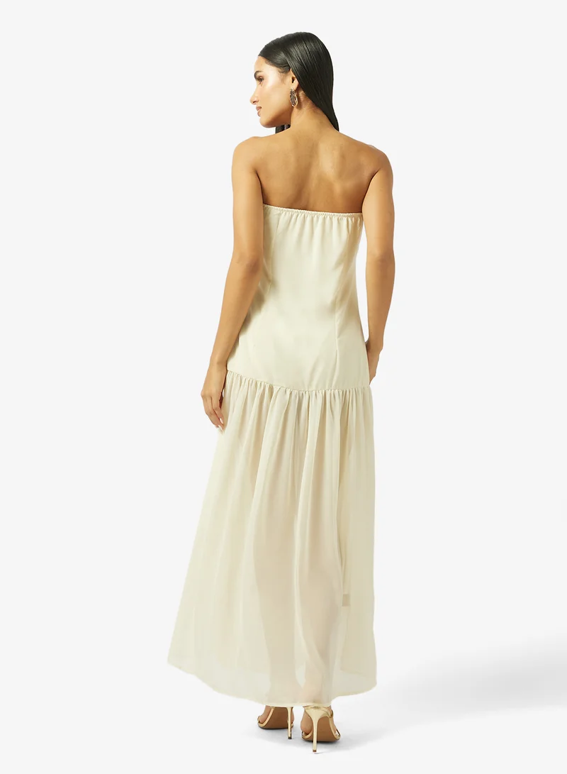 Ginger Bandeau Drop Waist Maxi Dress